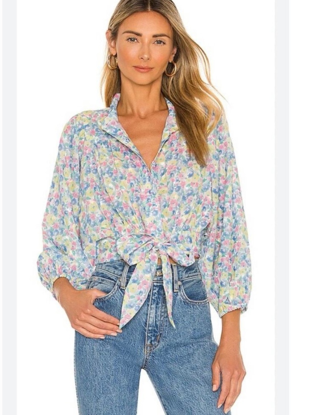 Love Shack Fancy Triste crop top rainbow burst NWT